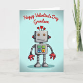 Cute Robot Grandson Valentines Day Card カード (正面)