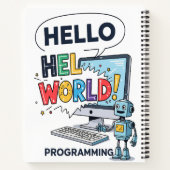Cute Robot Hello World Programmer Notebook ノートブック (裏面)