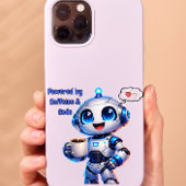Cute Robot Powered by Caffeine & Code iPhoneケース