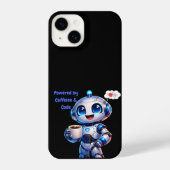 Cute Robot Powered by Caffeine & Code iPhoneケース (裏面)