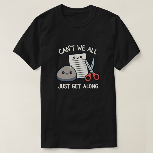 Cute Rock Paper Scissors Just Get Along Funny Game Tシャツ (デザイン正面)
