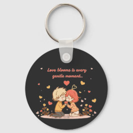 Cute Romantic Anime Couple - Love Moment キーホルダー