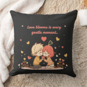 Cute Romantic Anime Couple - Love Moment クッション (ブランケット)