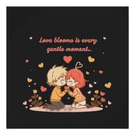 Cute Romantic Anime Couple - Love Moment ポスター