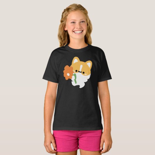 Cute Romantic Corgi Tシャツ (正面フル)