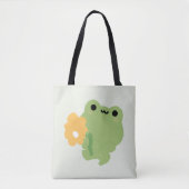 Cute Romantic Frog トートバッグ (正面)