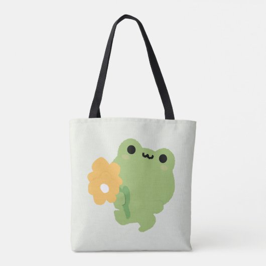 Cute Romantic Frog トートバッグ (裏面)