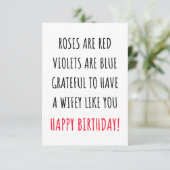 Cute romantic happy birthday card for her, wife  サンキューカード (スタンド正面)