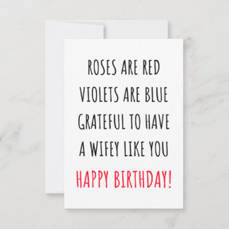Cute romantic happy birthday card for her, wife  サンキューカード