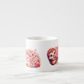 Cute Romantic Hedgehog Espresso Cup – Floral Coupl エスプレッソカップ (正面)