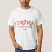 Cute romantic l love my girlfriend tシャツ (正面)