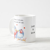 Cute Romantic Love Birds Valentine's Day コーヒーマグカップ (正面左)
