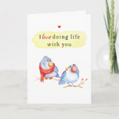 Cute Romantic Love Birds Valentine's Day Card シーズンカード (正面)