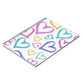 Cute Romantic Pastel Hearts ノートブック (左側)