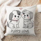 Cute Romantic Puppy Love Valentine クッション (ブランケット)