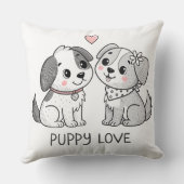 Cute Romantic Puppy Love Valentine クッション (裏面)