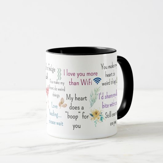 Cute Romantic Quotes Aesthetic Mug Art マグカップ (正面右)