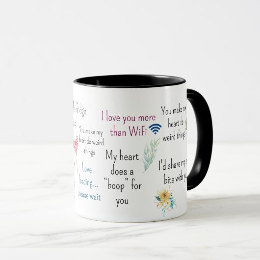 Cute Romantic Quotes Aesthetic Mug Art マグカップ (正面右)