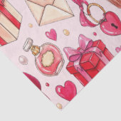 Cute Romantic Red & Pink Watercolor Love Pattern  薄葉紙 (詳細)