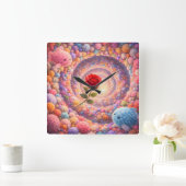 Cute Rose Fantasy Kids Room Wall Clock Decor スクエア壁時計 (ホーム)
