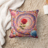 Cute Rose Fantasy Pillow For Girls Kids クッション (ブランケット)