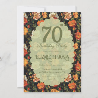 Cute Rose Flower Boho Birthday 招待状