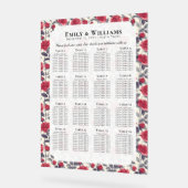 Cute Rose Themed Wedding Seating Chart アクリルサイン (傾斜)