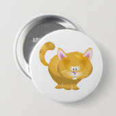 Cute Round Ginger Tabby Cat 缶バッジ (正面&裏面)