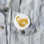 Cute Round Ginger Tabby Cat 缶バッジ (インサイチュ)