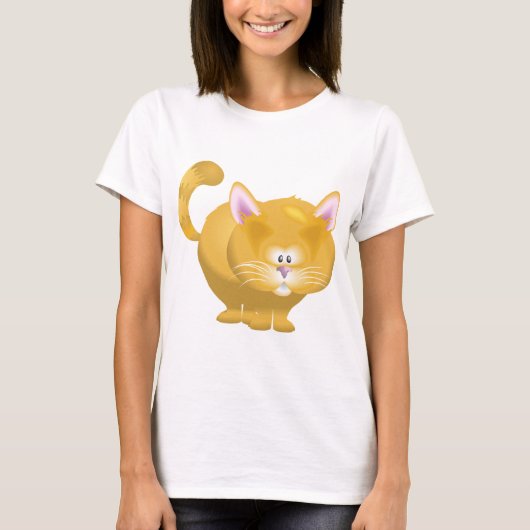 Cute Round Ginger Tabby Cat Tシャツ (正面)