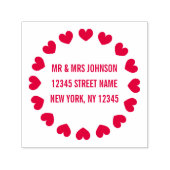 Cute round heart wreath border custom address セルフインキングスタンプ (デザイン)