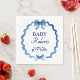 Cute Royal Blue Boy Baby Shower スタンダードランチョンナプキン