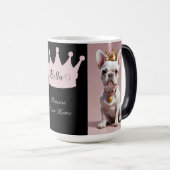 Cute Royal Princess White French Bulldog Crown モーフィングマグカップ (正面右)
