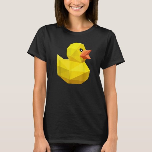 Cute Rubber Duck Bird Geometric Abstract Ducky Tシャツ (正面)