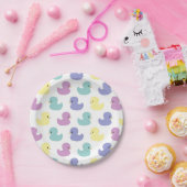 Cute Rubber Duck Gender Neutral Baby Shower ペーパープレート (パーティー)