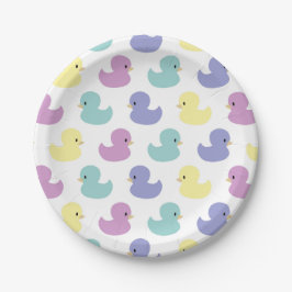 Cute Rubber Duck Gender Neutral Baby Shower ペーパープレート