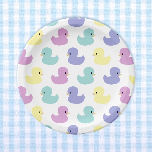 Cute Rubber Duck Gender Neutral Baby Shower ペーパープレート