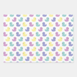 Cute Rubber Duck Gender Neutral Baby Shower ラッピングペーパーシート