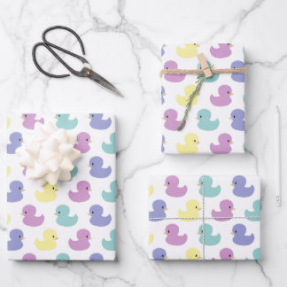Cute Rubber Duck Gender Neutral Baby Shower ラッピングペーパーシート