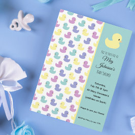 Cute Rubber Duck Gender Neutral Baby Shower 招待状