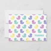 Cute Rubber Duck Gender Neutral Flat Thank You カード (正面)