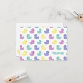 Cute Rubber Duck Gender Neutral Flat Thank You カード (正面/裏面インサイチュ)