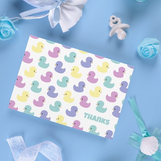 Cute Rubber Duck Gender Neutral Flat Thank You カード