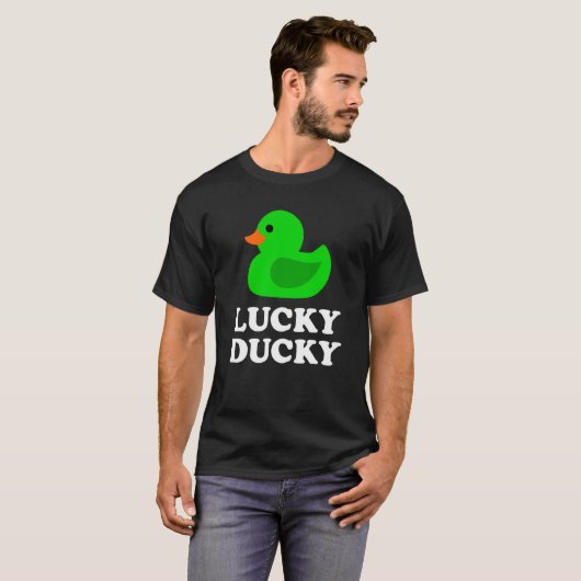 Cute Rubber Duck Lucky Ducky Quack Cool Animal Gra Tシャツ (正面フル)