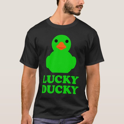 Cute Rubber Duck Lucky Ducky Quack Cool Animal Gra Tシャツ (正面)