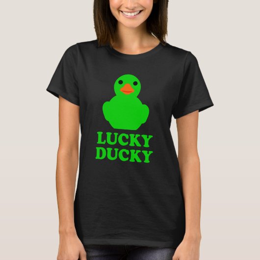 Cute Rubber Duck Lucky Ducky Quack Cool Animal Gra Tシャツ (正面)