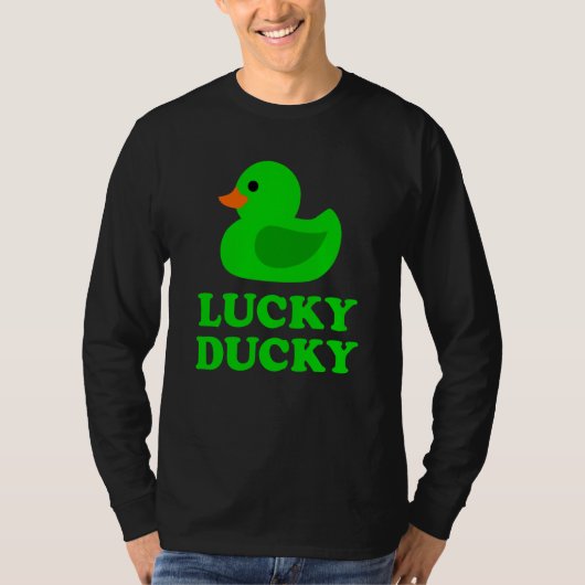 Cute Rubber Duck Lucky Ducky Quack Cool Animal Gra Tシャツ (正面)