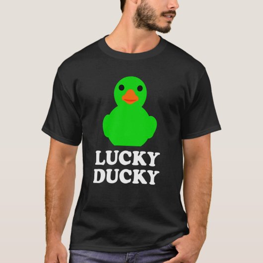 Cute Rubber Duck Lucky Ducky Quack Cool Animal Gra Tシャツ (正面)