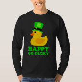 Cute Rubber Duck Lucky Four Leaf C Leprechaun Hat Tシャツ (正面)