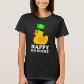 Cute Rubber Duck Lucky Four Leaf C Leprechaun Hat  Tシャツ (正面)